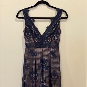 Navy Lace Overlay Dress, size 6
